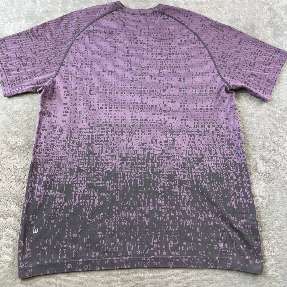 Lululemon Metal Vent Tech Shirt Mens XL Short Sleeve Purple Gray Glitch Ombre - Picture 9 of 10